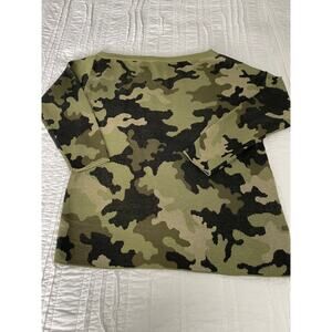 NWOT Soft Camo Sweater with asymmetrical neckline M
